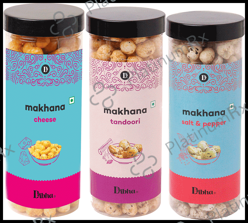 Dibha Cheese Makhana, Salt & Pepper Makhana Tandoori Makhana ( 100gm Each )