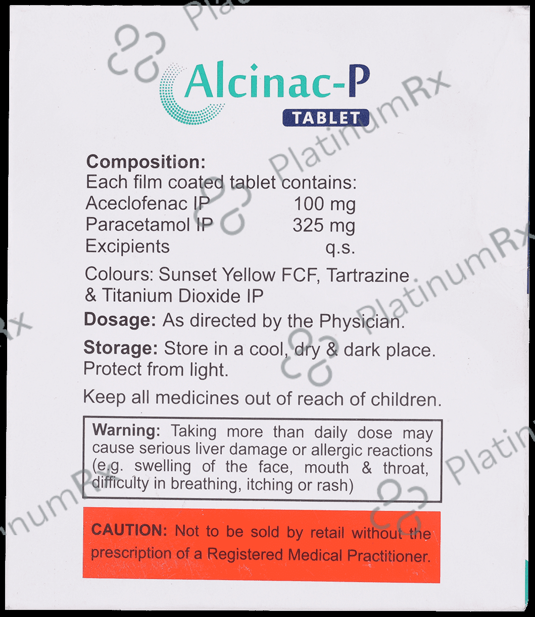 Alcinac P 100mg/325mg Tablet