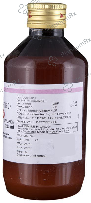 Sucral O 10/1000mg Suspension 200ml