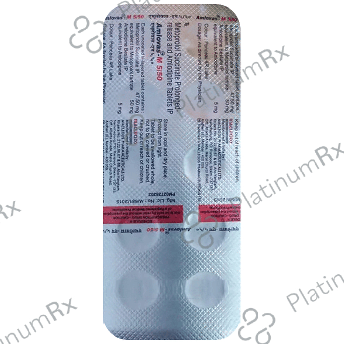 Amlovas XM 5/47.5mg Tablet PR 10s