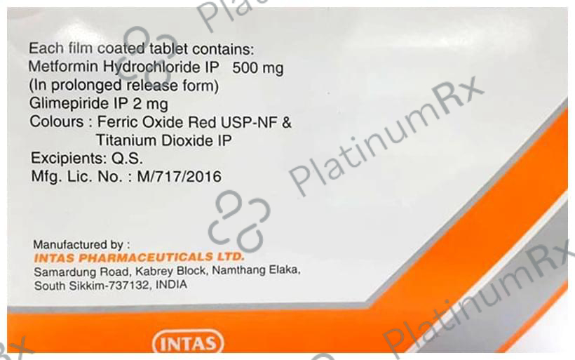 Zoryl M 2/500mg Tablet PR 20s