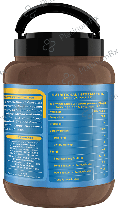 MuscleBlaze MB Fit Chocolate Peanut with High Protein & Fibre - Butter Crunchy 2 kg