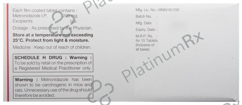 Flagyl 200mg Tablet 15s