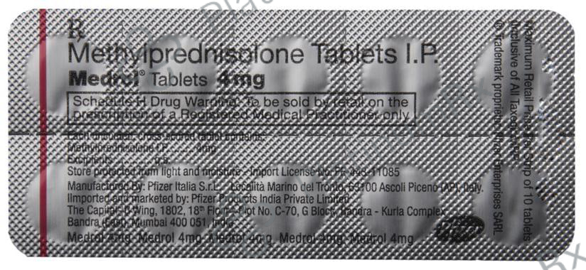 Medrol 4mg Tablet 10s