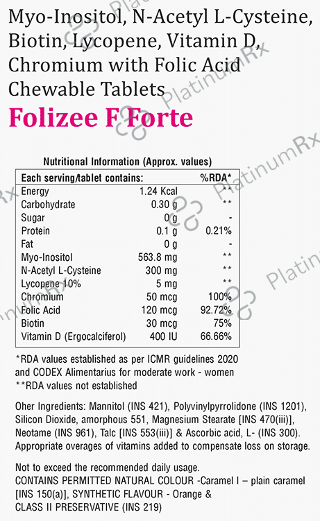 Folizee F Forte Tablet 15s
