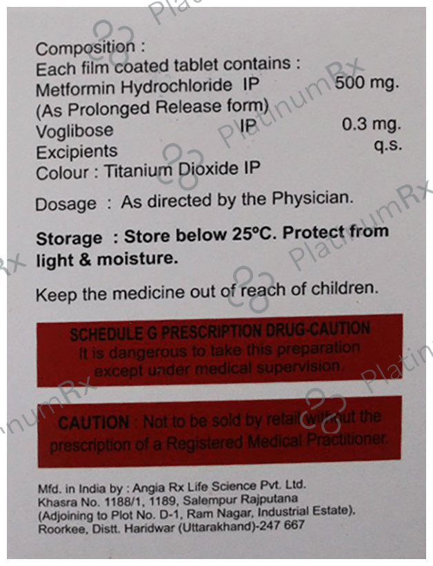 Cureglim MV Forte 1mg/1000mg/0.3mg Tablet SR