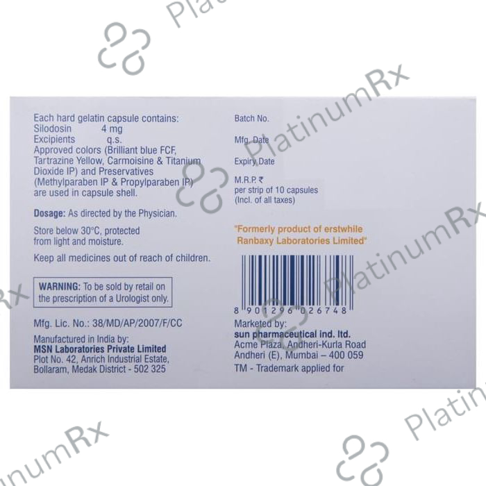 Silodal 4mg Capsule 10s