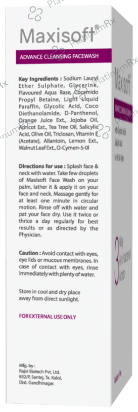 Maxisoft 3 Way Anti-Bacterial Action Advance Cleansing Face Wash (100ml Each) 3 Tubes