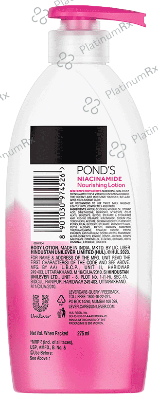 Pond's Niacinamide Soft GLowing Skin Non-Sticky Nourishing Lotion 275 ml