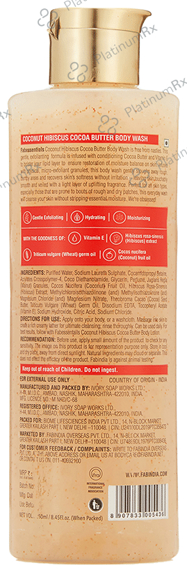 Fabessentials Coconut, Hibiscus and Cocoa Butter Body Wash