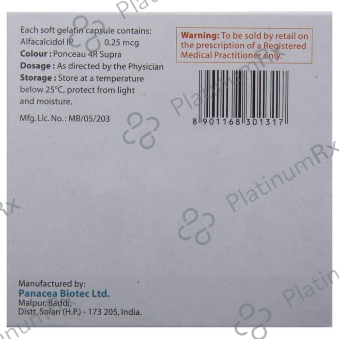Alphadol 0.25mcg Capsule 10s
