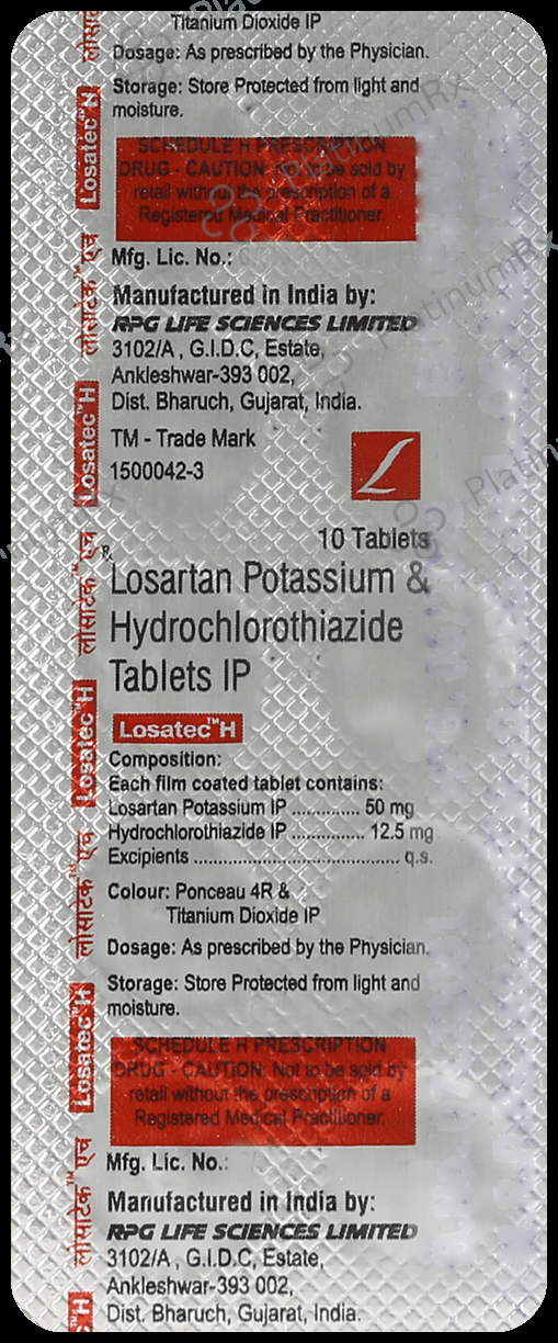 Losatec H 12.5/50mg Tablet 10s