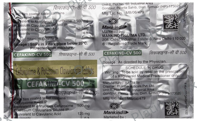 Cefakind CV 500/125mg Tablet 10s