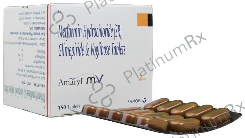 Amaryl MV 2 2/500/0.2mg Tablet SR 15s