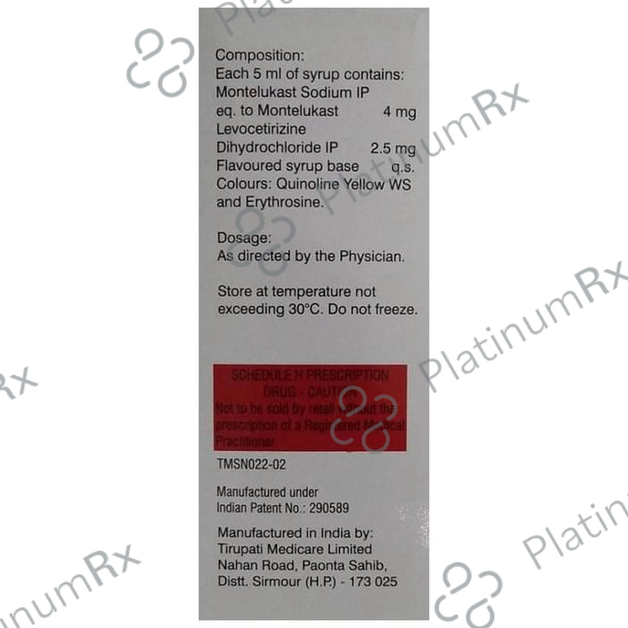 Montek LC Kid 2.5/4mg Syrup 60ml