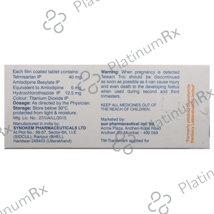 Teleact Trio 5/12.5/40mg Tablet 10s