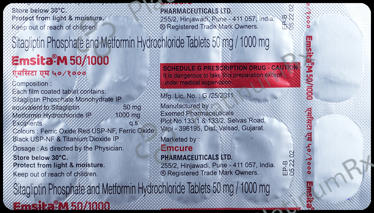 Emsita M 50mg/1000mg Tablet