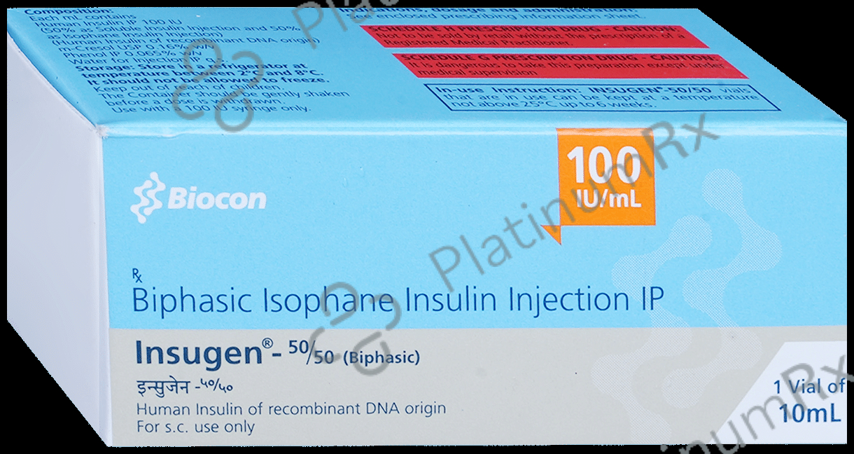 Insugen 50/50 (100 IU/ml) (5*3ml Refill Cartridge / Injection)
