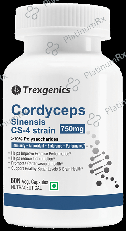 Trexgenics Cordyceps Sinensis CS-4 Strain 10% Polysaccharides 750mg Veg Capsule