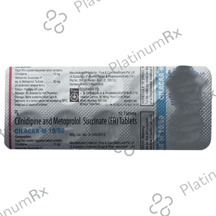 Cilacar M 10/50mg Tab ER 10s