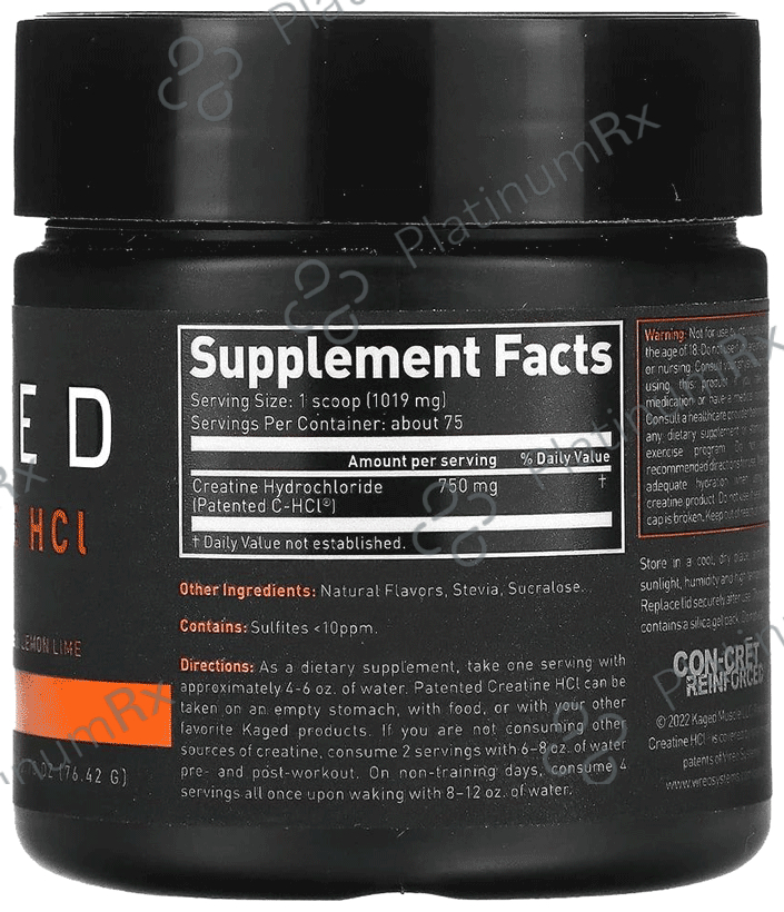 Kaged Muscle Creatine HCL Powder Lemon Lime