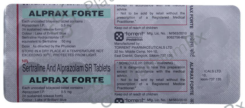 Alprax Forte 0.5 mg/50 mg Tablet