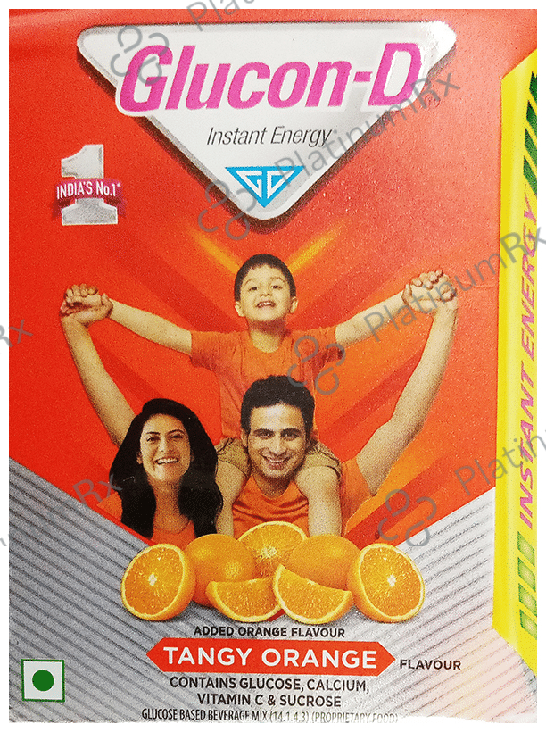 Glucon-D with Glucose, Calcium, Vitamin C & Sucrose - Flavour Tangy Orange 200 gm