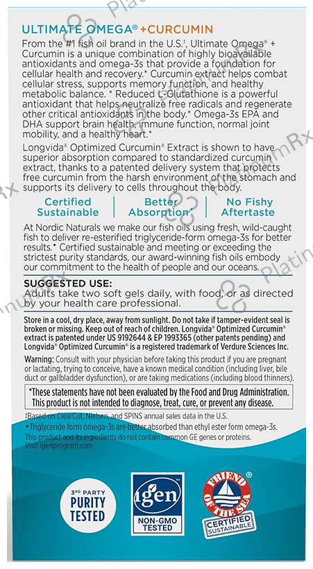 Nordic Naturals Ultimate Omega + Curcumin Softgel