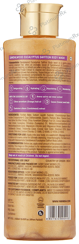 Fabessentials Sandalwood, Eucalyptus and Saffron Body Wash