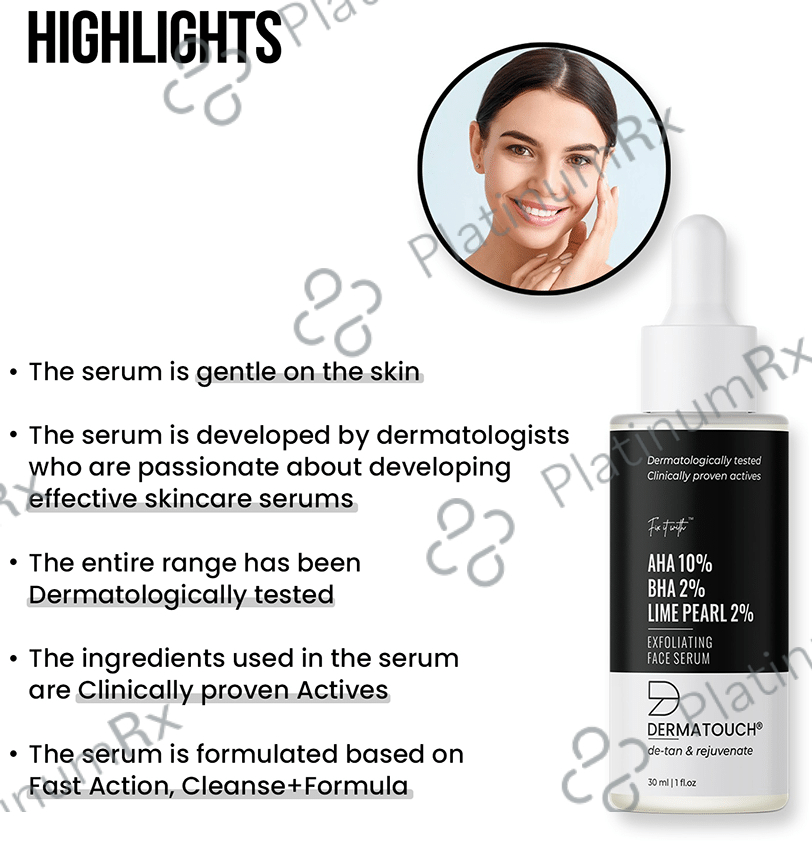 Dermatouch AHA 10% BHA 2% Lime Pearl 2% Exfoliating Face Serum
