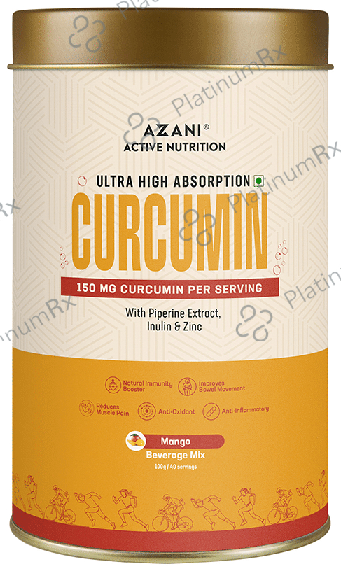 Azani Active Nutrition Ultra High Absorption Curcumin Beverage Mix (100gm Each) Mango 2 jar