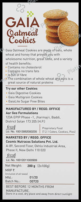 GAIA Oatmeal Cookies