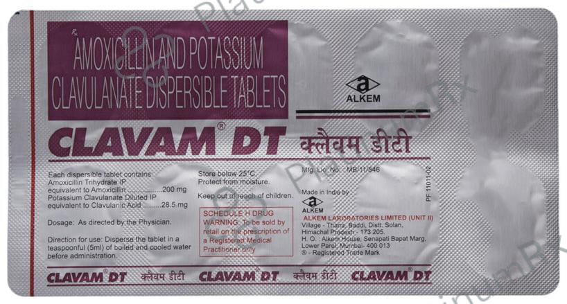 Clavam DT 200/28.5mg Tablet 10s