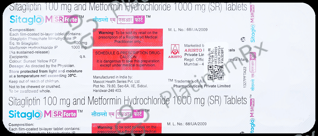 Sitaglo M Forte 1000/100mg Tablet 15s