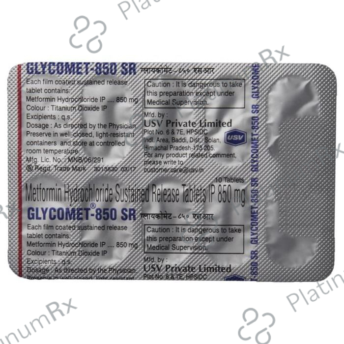 Glycomet 850mg SR Tablet 10s