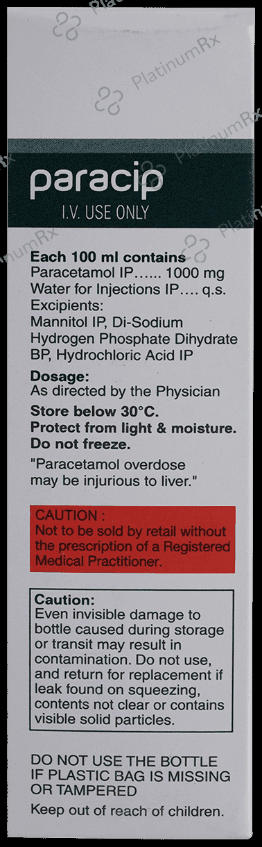 Paracip 1000mg Infusion 100ml