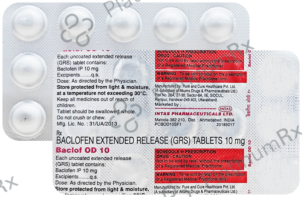 Baclof OD 10 Tablet ER