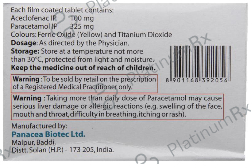 Willgo P 100/325mg Tablet 10s