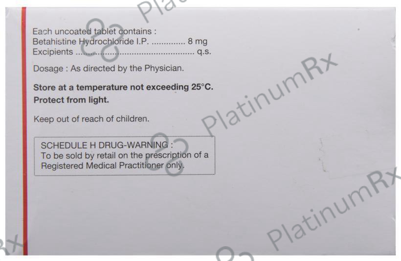Vertin 8mg Tablet 15s