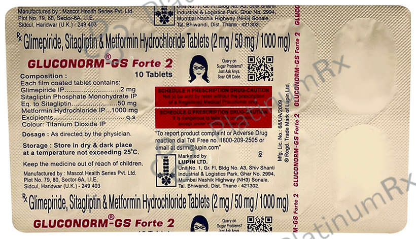 Gluconorm GS Forte 1/1000/50mg Tablet 10s