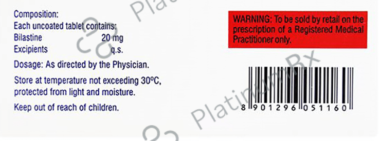 Bilasure 20mg Tablet 10s