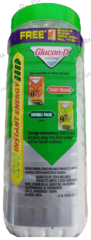 Glucon-D with Glucose, Calcium, Vitamin C & Sucrose - Flavour Regular with 300gm Glucon-D Refill Tangy Orange Free