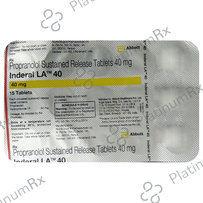 Inderal LA SR 40mg Tablet 15s