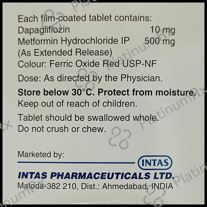 Dapavel M 10/500mg Tablet ER 10s