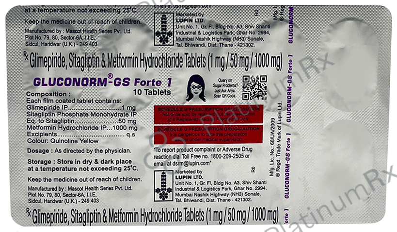 Gluconorm GS Forte 2/1000/50mg Tablet 10s