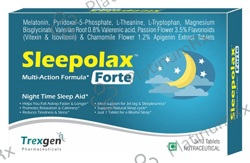 Trexgen Sleepolax Forte Sleep Aid Melatonin Complex Tablet