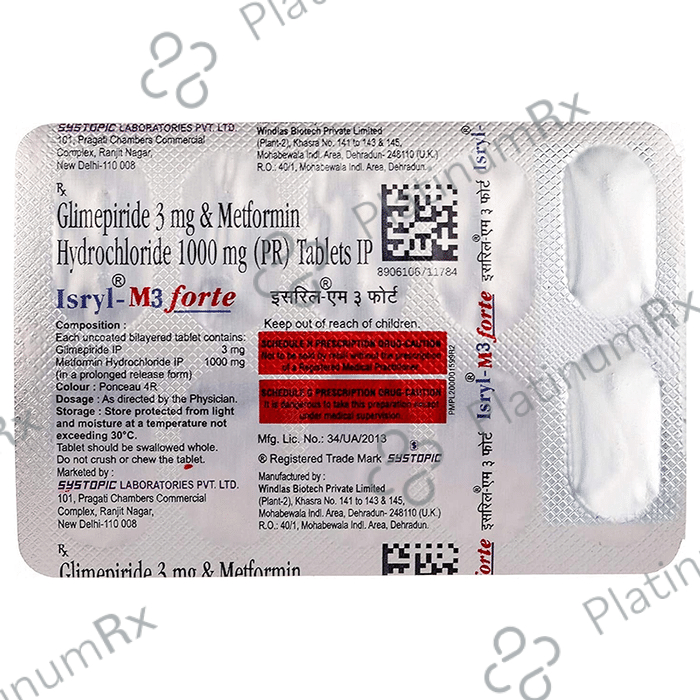 Isryl M3 Forte 3/1000mg Tablet PR 10s