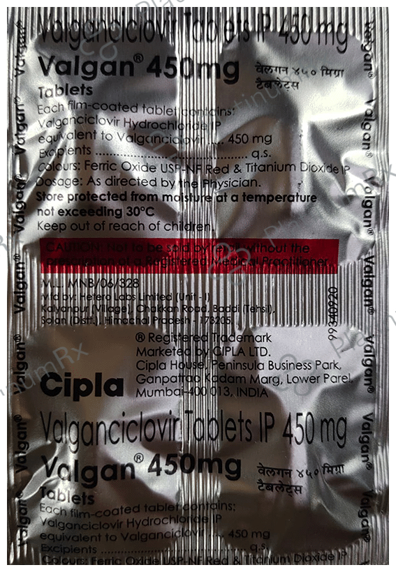 Valgan 450mg Tablet 4s