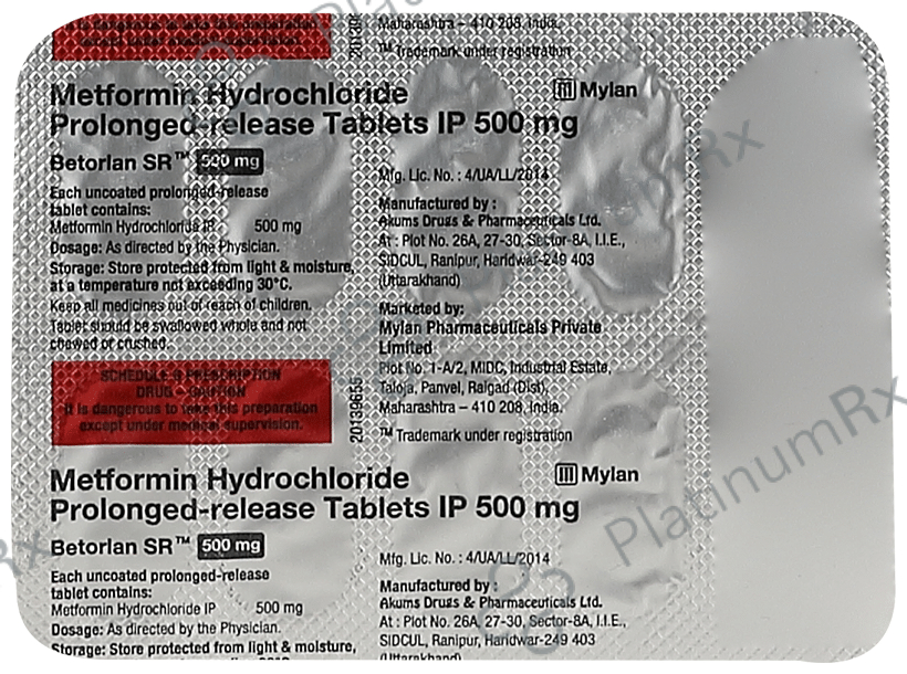 Betorlan SR 500mg Tablet
