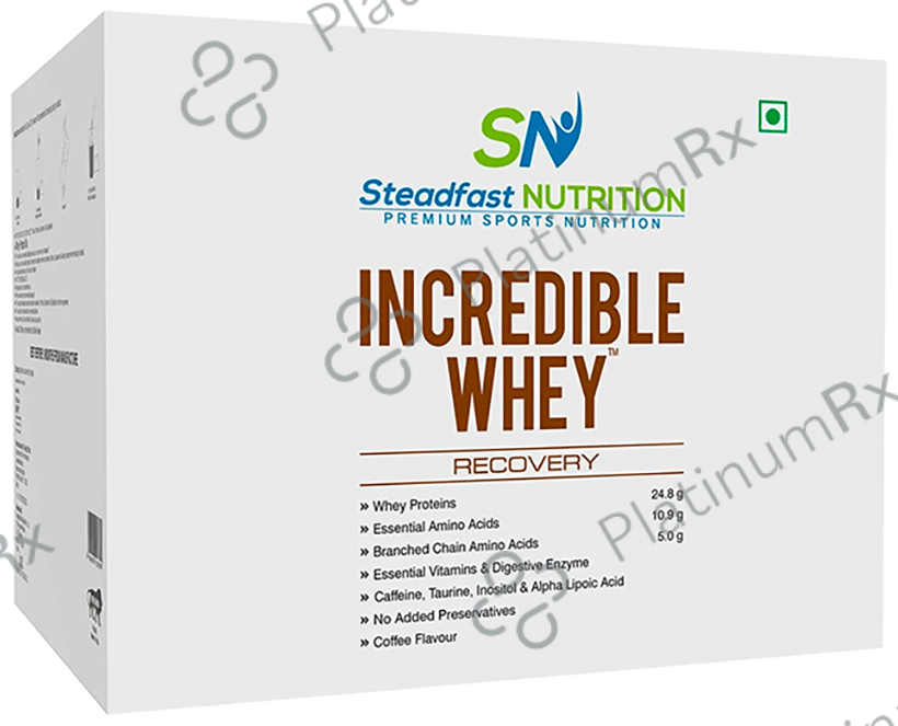 Steadfast Nutrition Incredible Whey Recovery Sachet (35gm Each) Coffee 30 Sachets